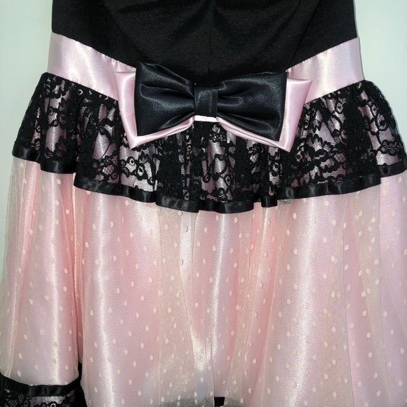 Jessica McClintock Short Pink and Black Dress - Picture 2 of 3